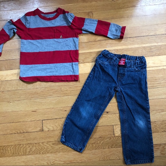 BOYS 4-5 Fall jeans & long Sleeve Outfit - Picture 2 of 6